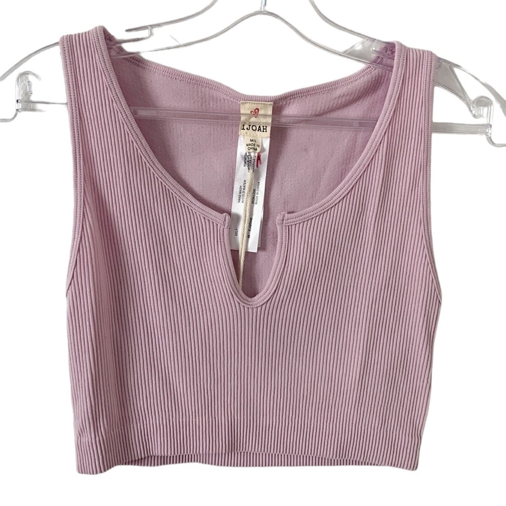 IJOAH Sleeveless Ribbed Violet Crop Top